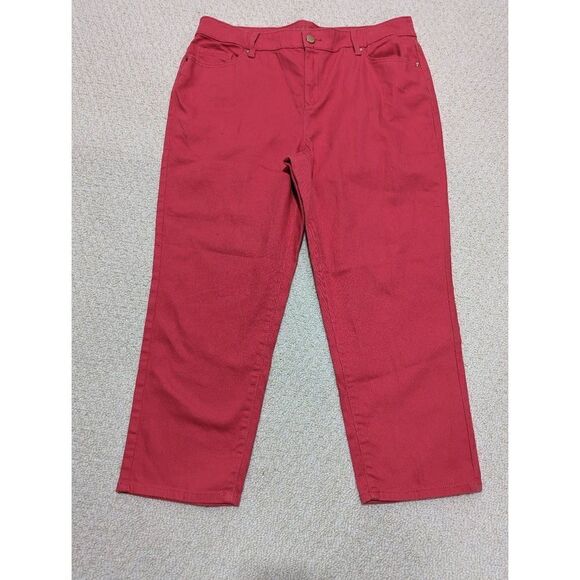 Chico's Platinum Womens Ankle Cropped Jeans Casual Orange Large - Picture 1 of 5